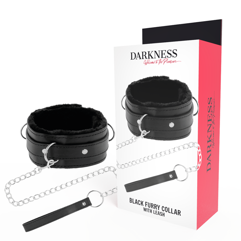 DARKNESS - COLLIER DE POSTURE CONFORTABLE AVEC CHAÎNE EN CUIR DARKNESS BONDAGE