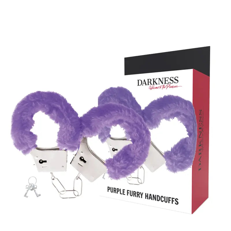 DARKNESS - MENOTTES EN MÉTAL DOUBLÉES LILAS DARKNESS BONDAGE