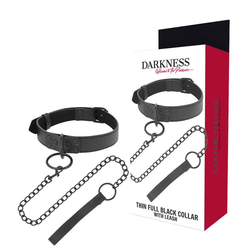 DARKNESS - COLLIER NOIR AVEC CHAÎNE DARKNESS BONDAGE