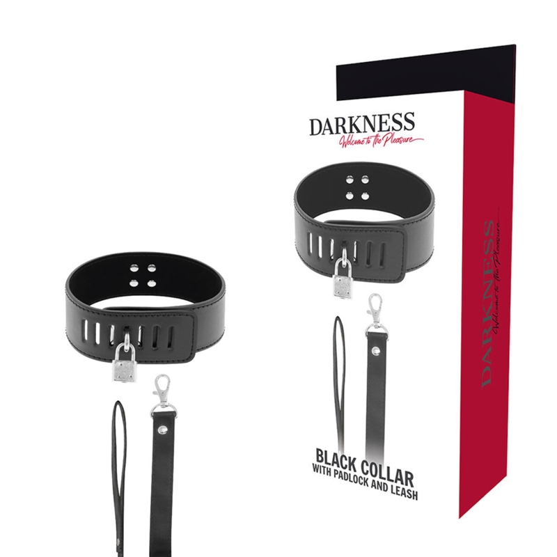 DARKNESS - COLLIER BDSM AVEC SERRURE NOIRE DARKNESS BONDAGE