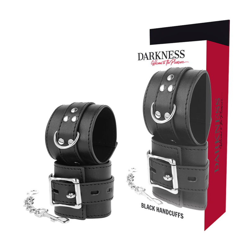 DARKNESS - MENOTTES EN CUIR NOIR DARKNESS BONDAGE