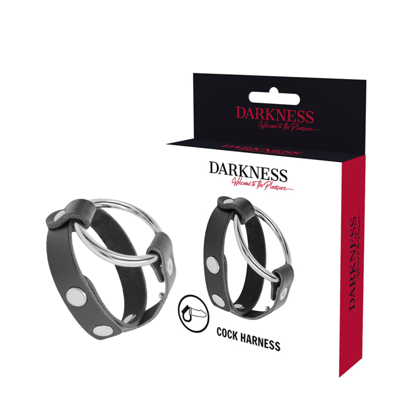 DARKNESS - ANNEAU DE BITE ET TESTICULE BDSM DARKNESS BONDAGE