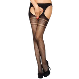 PASSION - COLLANTS AVEC JARRETIÈRE BS002 NOIR PASSION WOMAN GARTER & STOCK