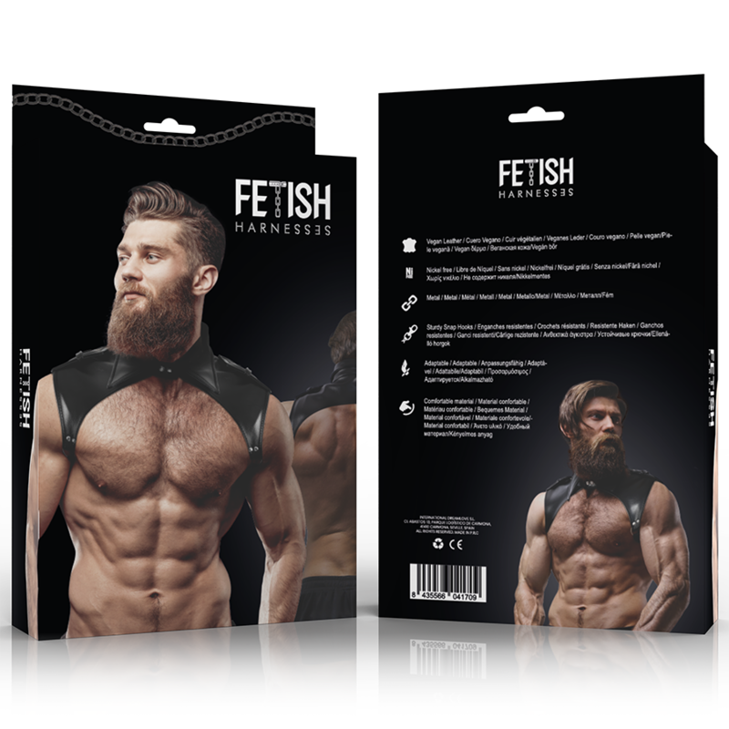 FETISH SUBMISSIVE ATTITUDE - HARNAIS DE COU RÉGLABLE EN ÉCO-CUIR POUR HOMMES BRIGADE FETISH SUBMISSIVE ATTITUDE
