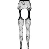 PASSION - BODYSTOCKING ECO COLLECTION ECO S001 NOIR PASSION WOMAN GARTER & STOCK