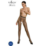 PASSION - BODYSTOCKING ECO COLLECTION ECO S007 NOIR PASSION WOMAN GARTER & STOCK