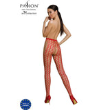 PASSION - BODYSTOCKING ECO COLLECTION ECO S007 ROUGE PASSION WOMAN GARTER & STOCK