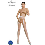 PASSION - BODYSTOCKING ECO COLLECTION ECO S008 BLANC PASSION WOMAN GARTER & STOCK