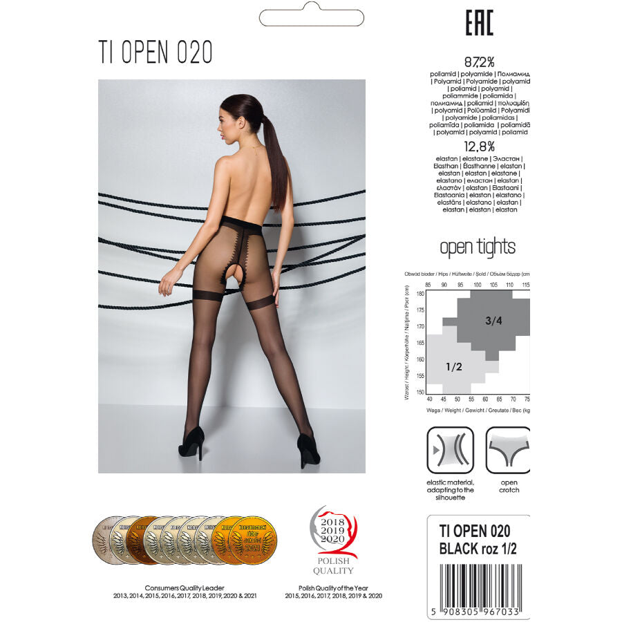 PASSION - TIOPEN 020 COLLANT NOIR 1/2 20 DEN PASSION WOMAN GARTER & STOCK