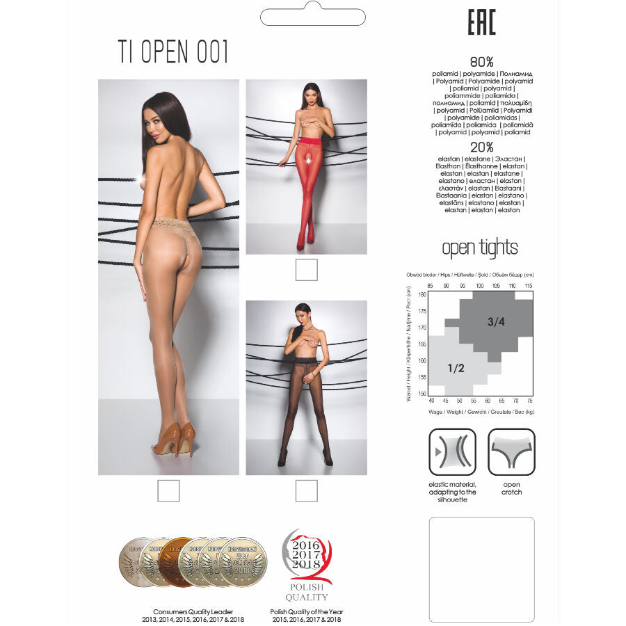 PASSION - TIOPEN 001 COLLANT ROUGE 1/2 20 DEN PASSION WOMAN GARTER & STOCK