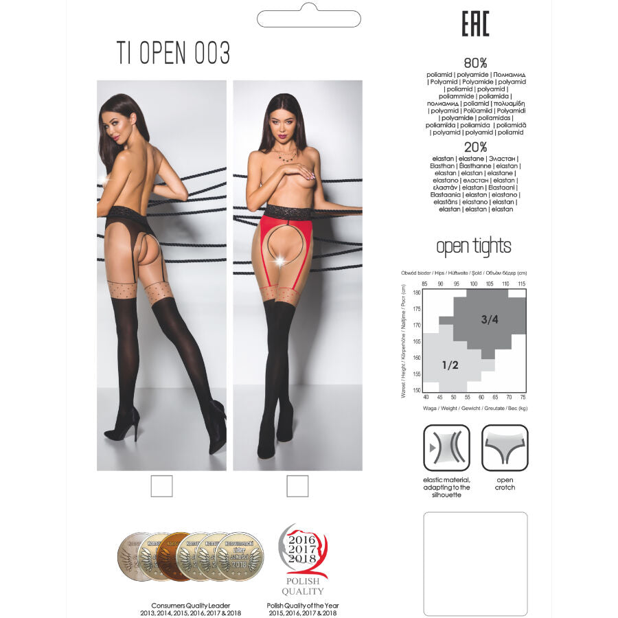 PASSION - TIOPEN 003 COLLANT NOIR 3/4 20/40 DEN PASSION WOMAN GARTER & STOCK