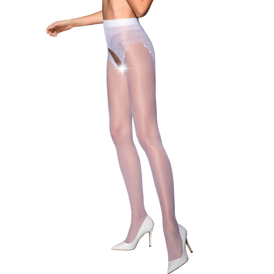 PASSION - TIOPEN 006 COLLANT BLANC 3/4 30 DEN PASSION WOMAN GARTER & STOCK