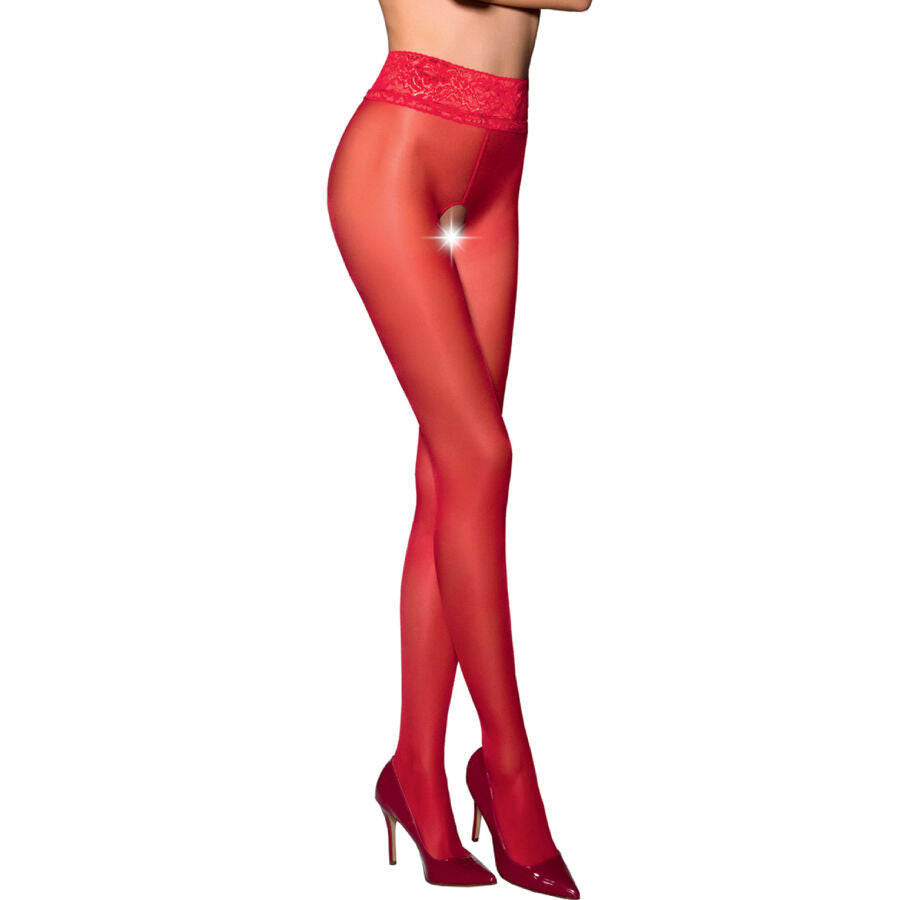 PASSION - TIOPEN 008 COLLANT ROUGE 3/4 30 DEN PASSION WOMAN GARTER & STOCK