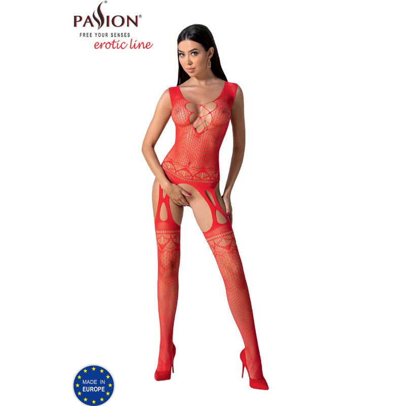 PASSION - BS099 BODYSTOCKING ROUGE TAILLE UNIQUE PASSION WOMAN BODYSTOCKINGS