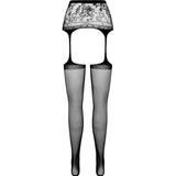 PASSION - COLLANT NOIR AVEC JARRETIÈRE S028 TAILLE UNIQUE PASSION WOMAN GARTER & STOCK