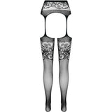 PASSION - S029 COLLANT NOIR AVEC JARRETIÈRE TAILLE UNIQUE PASSION WOMAN GARTER & STOCK