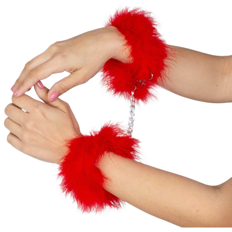 SECRETPLAY - MENOTTES MARABOU ROUGE SECRETPLAY 100% FETISH