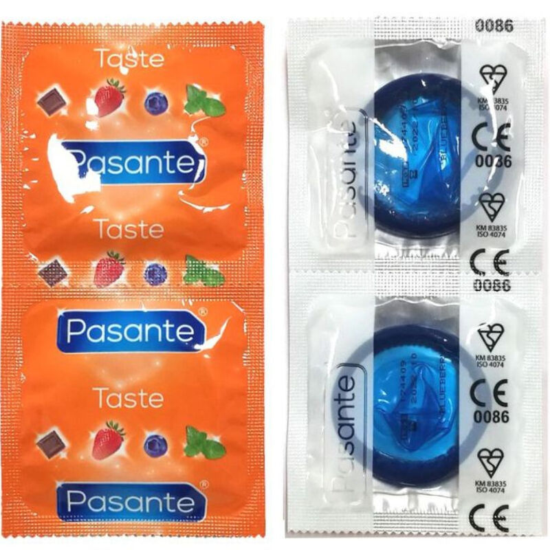 PASANTE - PRÉSERVATIFS SAVEUR BLEUET SAC 144 UNITÉS PASANTE