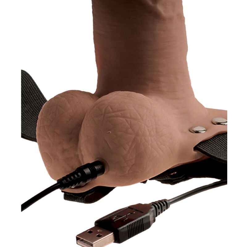 FETISH FANTASY SERIES - HARNAIS RÉGLABLE PÉNIS RÉALISTE AVEC TESTICULES RECHARGEABLES ET VIBRATEUR 15 CM FETISH FANTASY SERIES