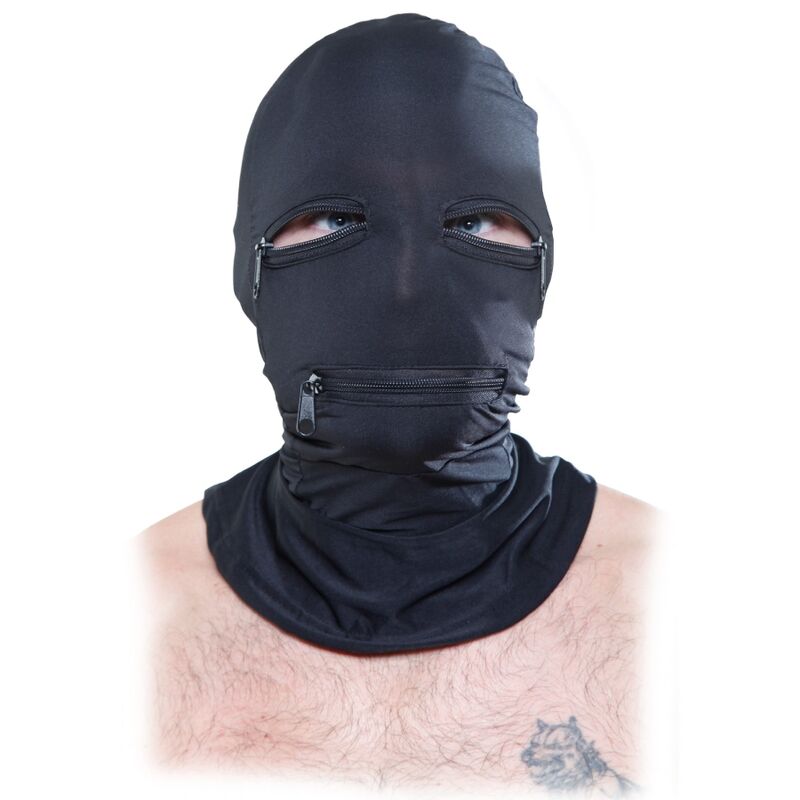 FETISH FANTASY SERIES - CAPUCHE AVEC FERMETURE ÉCLAIR NOIRE FETISH FANTASY SERIES