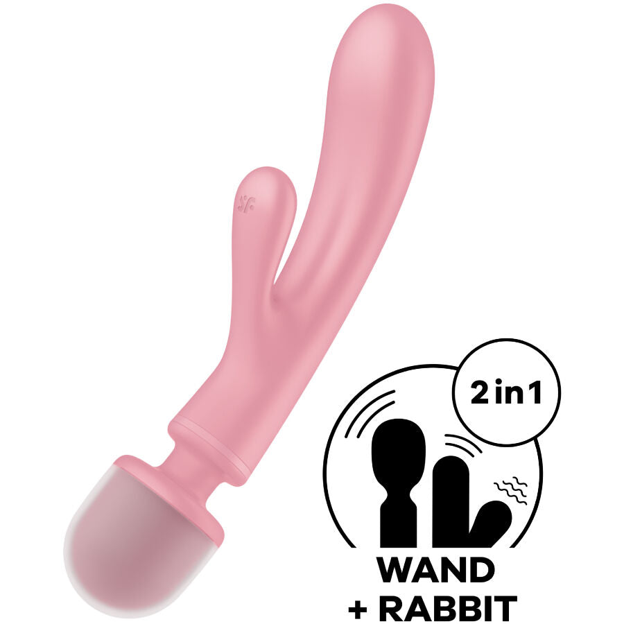 SATISFYER - MASSEUR VIBRATEUR LAPIN TRIPLE LOVER ROSE SATISFYER VIBRATOR