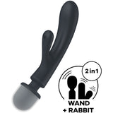 SATISFYER - MASSEUR VIBRATEUR LAPIN TRIPLE LOVER GRIS SATISFYER VIBRATOR