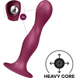 SATISFYER - GODE EN SILICONE DOUBLE BALL-R GRENAT SATISFYER PLUGS