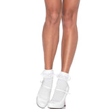 LEG AVENUE - CHAUSSETTES  VOLANTS EN DENTELLE BLANCHE LEG AVENUE HOSIERY