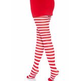 LEG AVENUE - COLLANTS  RAYURES BLANC/ROUGE LEG AVENUE HOSIERY