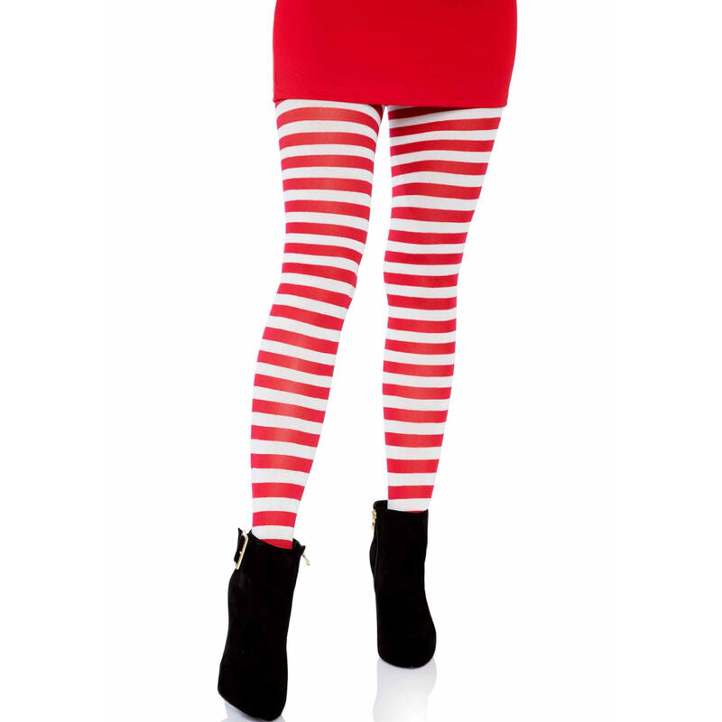 LEG AVENUE - COLLANTS  RAYURES BLANC/ROUGE LEG AVENUE HOSIERY
