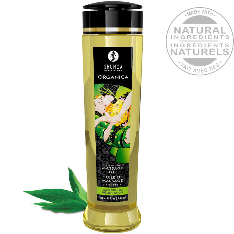 SHUNGA Thé Vert, huile de massage bio 240 ml
