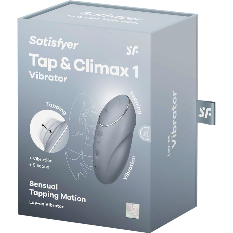 SATISFYER - TAP & CLIMAX 1 VIBRATEUR LAY-ON GRIS SATISFYER LAYONS
