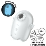 SATISFYER - GLOWING GHOST AIR PULSE & VIBRATEUR BLANC SATISFYER AIR PULSE