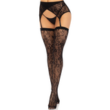 LEG AVENUE - CUISSES DENTELLES & JARRETELLES NOIR LEG AVENUE HOSIERY