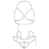 LEG AVENUE - ENSEMBLE BRACELETS SOUTIEN-GORGE ET STRING PERLES LEG AVENUE KINK