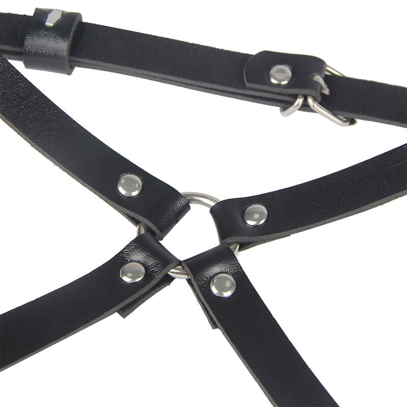 SUBBLIME - HARNAIS DE TAILLE ET DE JAMBES EN CUIR NOIR TAILLE UNIQUE SUBBLIME FETISH