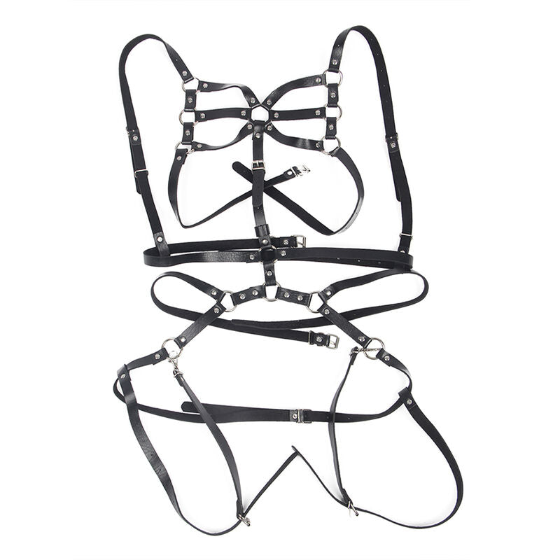 SUBBLIME - HARNAIS CORPS SANGLES AJUSTABLES CUIR NOIR TAILLE UNIQUE SUBBLIME FETISH