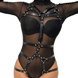SUBBLIME - HARNAIS CORPS SANGLES AJUSTABLES CUIR NOIR TAILLE UNIQUE SUBBLIME FETISH