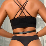 SUBBLIME - HARNAIS POITRINE CHAÎNE S EN CUIR NOIR TAILLE UNIQUE SUBBLIME FETISH