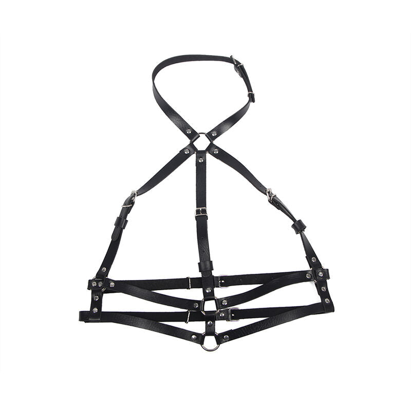 SUBBLIME - HARNAIS POITRINE ANNEAU CUIR NOIR TAILLE UNIQUE SUBBLIME FETISH
