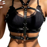 SUBBLIME - HARNAIS POITRINE ANNEAU CUIR NOIR TAILLE UNIQUE SUBBLIME FETISH