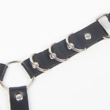 SUBBLIME - HARNAIS CEINTURE ET JARRETIÈRES AVEC ANNEAUX ET CHAÎNE DÉTAIL TAILLE UNIQUE SUBBLIME FETISH