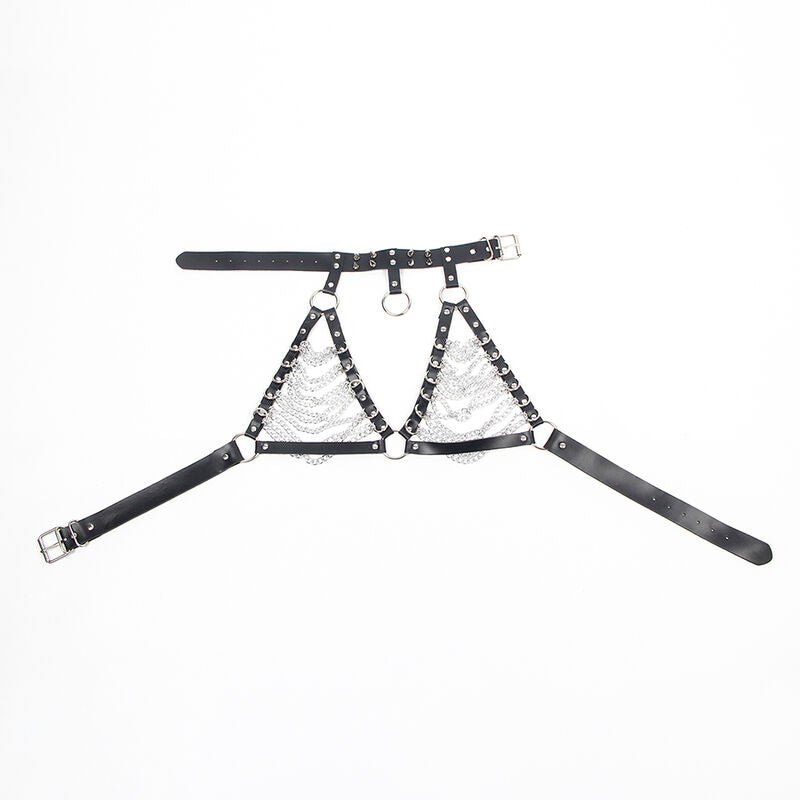 SUBBLIME - SOUTIEN-GORGE HARNAIS ET COLLIER AVEC CHAÎNE S TAILLE UNIQUE SUBBLIME FETISH