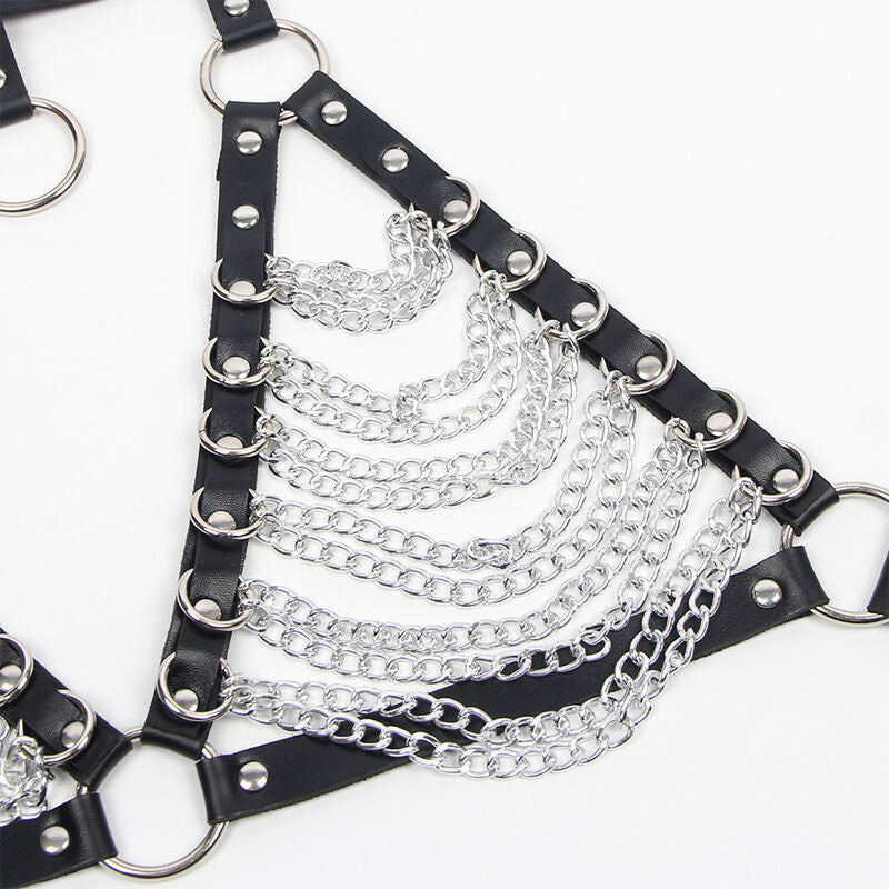 SUBBLIME - SOUTIEN-GORGE HARNAIS ET COLLIER AVEC CHAÎNE S TAILLE UNIQUE SUBBLIME FETISH