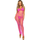 LEG AVENUE - ROBE LONGUE FILET FUCHSIA TAILLE UNIQUE LEG AVENUE DRESSES