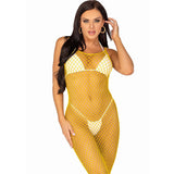 LEG AVENUE - ROBE LONGUE FILET JAUNE TAILLE UNIQUE LEG AVENUE DRESSES