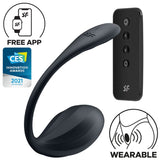 SATISFYER - RIBBED PETAL TÉLÉCOMMANDE DE STIMULATEUR DE POINT G NOIR APPLICATION GRATUITE SATISFYER PARTNER