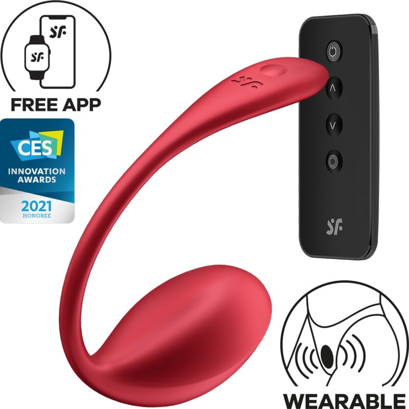 SATISFYER - SHINY PETAL STIMULATEUR À TÉLÉCOMMANDE À DISTANCE G POINT ROUGE APPLICATION GRATUITE SATISFYER PARTNER