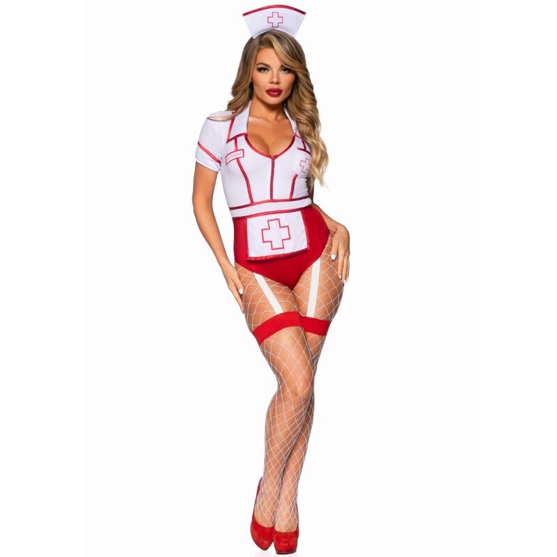 LEG AVENUE - COSTUME D'INFIRMIÈRE SEXY ROUGE/BLANC S LEG AVENUE COSTUMES