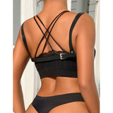 SUBBLIME - 953713 CEINTURE PUNK BONDAGE BOUCLE MÉTAL NOIRE TAILLE UNIQUE SUBBLIME FETISH